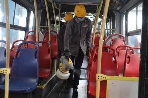 Desinfección de unidades de transporte público