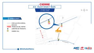 El viernes 7 de agosto, por 12 horas se cerrará el carril sentido oriente - occidente de la avenida Huayanay Ñan en la intersección con la avenida Mariscal.