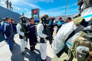 Simulacro con organismos de seguridad, ciudadanía, operadora EOMMT S.A.S. estación La Magdalena.