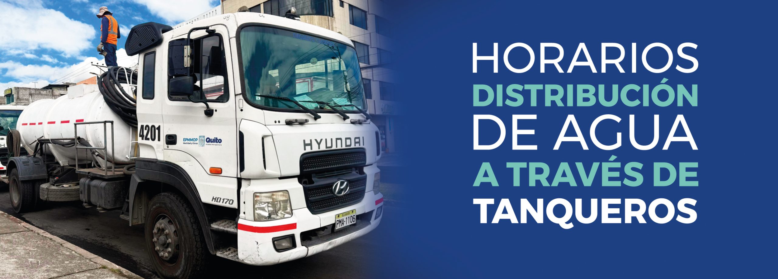 Horarios de distribución de agua a través de tanqueros